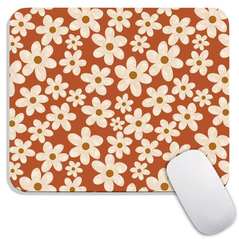 Armanza Square Mouse Pad Cute Flowers, Personalized Premium-Textured Custom Mouse Mat Design, Washable Mousepad Cloth, Non-Slip Rubber Base Computer Mouse Pads for Wireless Mouse - Image 1